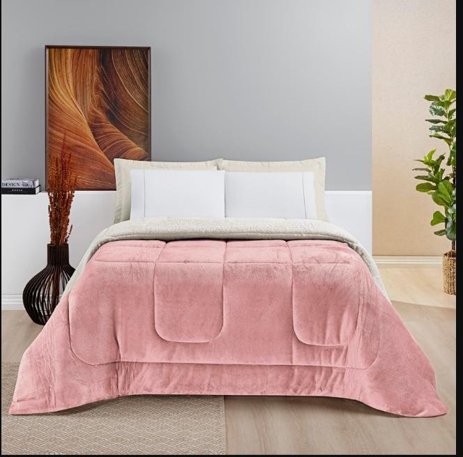 Coberdrom Edredom Queen Sherpa Manta 2,40m x 2,20m - Várias Cores - Everest