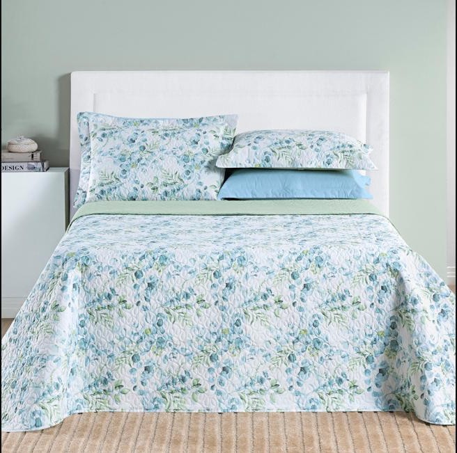 Cobre Leito Colcha Cotton Select Casal Queen 3 Peças 200 Fios Percale
