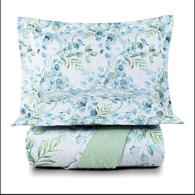Kit Colcha Cobre Leito Cotton Selec King 3 Peças Dupla Face 200 Fios Percale