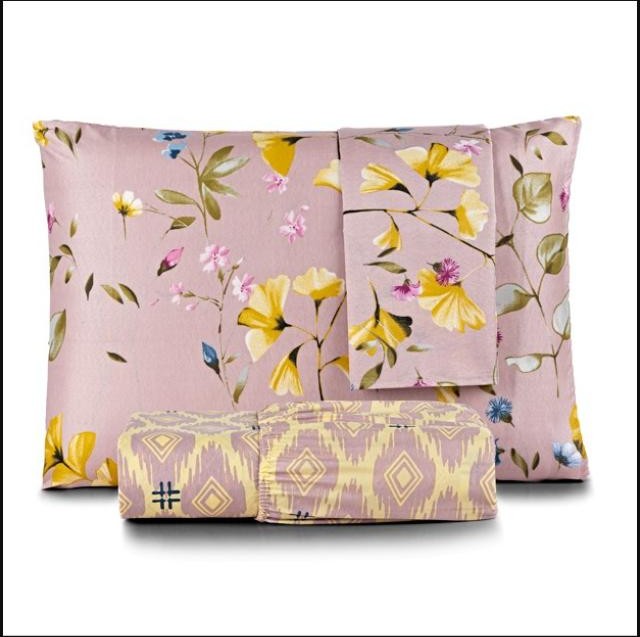 Jogo De Cama Lençol Bouti Solteiro Box 02 Peças Estampado