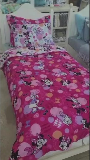 Edredom Solteiro 150 Fios Disney Infantil Dupla Face - Andreza Enxovais - Mickey | Minnie | Princesas | Carros