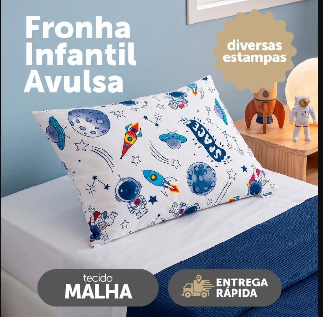 Fronha Infantil Malha Avulsa Kids Personagens Menino Menina Promoção
