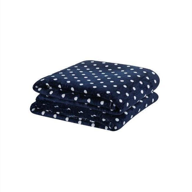 Manta Flannel Casal Padrão Petit Poá Antialérgica Inverno Macia - 220g