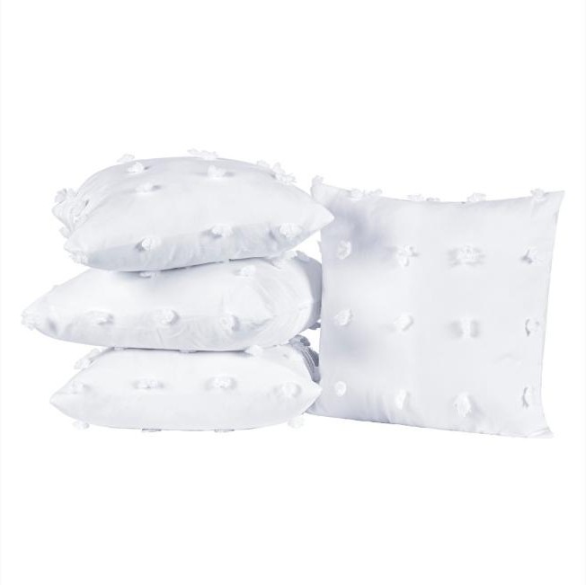 Kit 4 Capas de Almofadas Com Ziper 45cm x 45cm 300 Fios - Poppy | Aveline