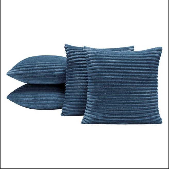 Kit 4 Almofadas CHEIAS 45cm x 45cm Flannel Canelada Com Zíper - Jacquard - Bariloche