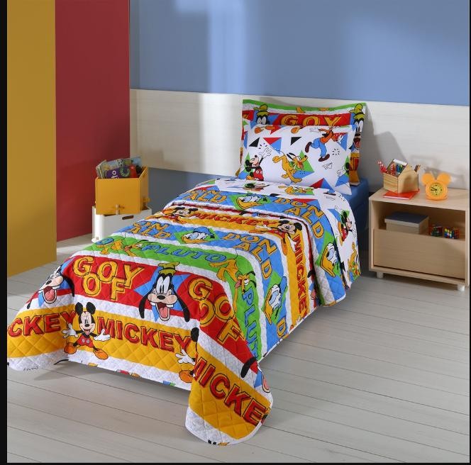 Colcha Solteiro Disney Cobre Leito Infantil Soft Personagens 1 Peça