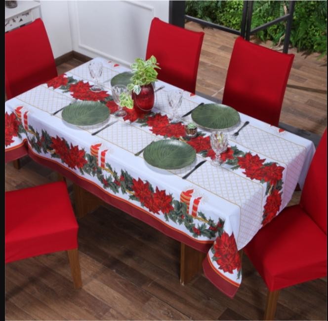 Toalha De Mesa 8 Lugares Oxford - 2,50m x 1,40m - Natal