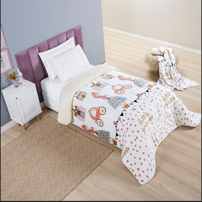 Coberdrom Infantil Solteiro Dupla Face Bouti Kids - Bailarina