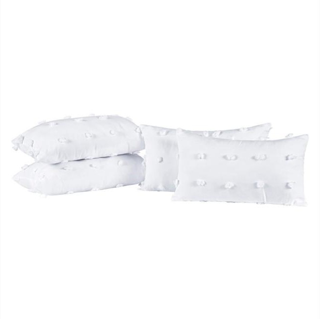 Kit Capas de Almofadas Poppy 04 Peças 60cm X 30cm Com Zíper - Micropercal 300 Fios