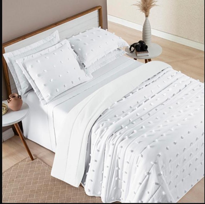 Cobre Leito Cama King 300 Fios Dupla Face 3 Peças - Poppy | Aveline