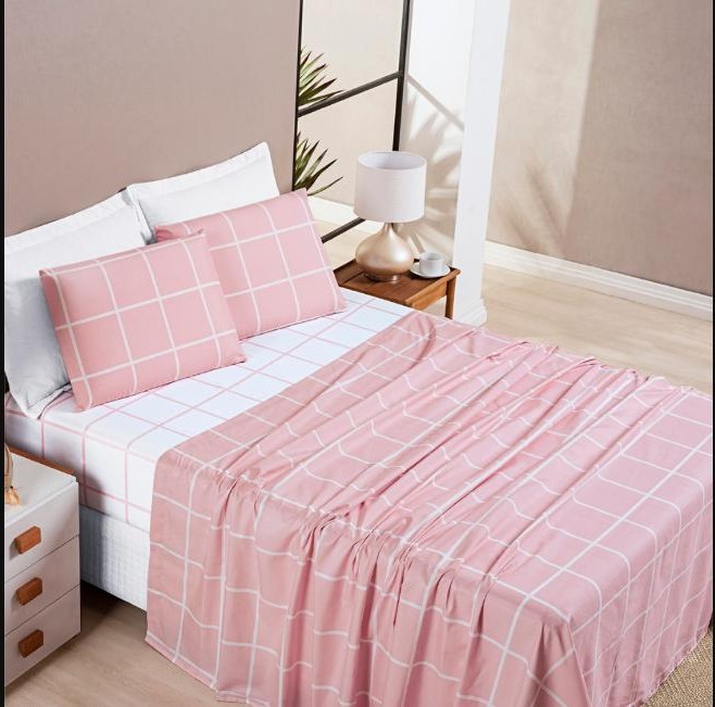 Jogo de Lençol Cama King 4 Peças Austin Micropercal 200 Fios