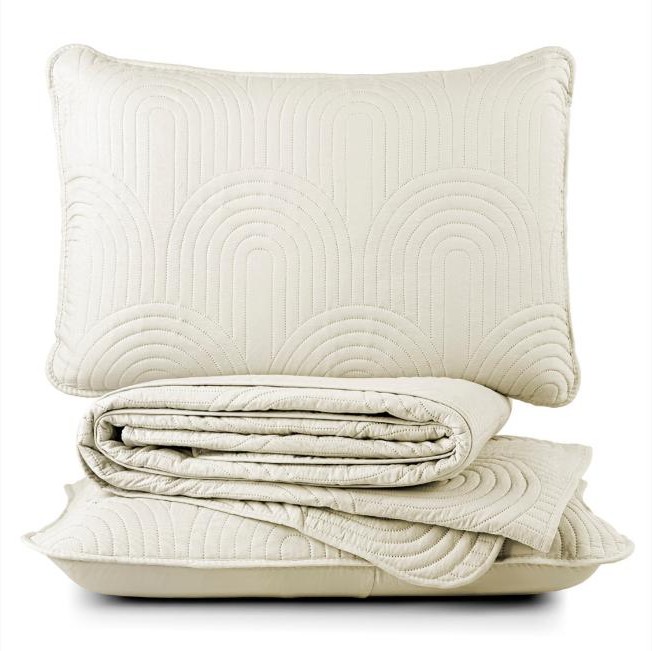 Cobre Leito Casal | Queen | King Arcos 200 Fios Dupla Face 3 Peças - Enchimento Super Soft