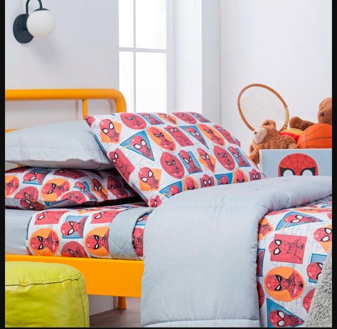 Colcha Cobre Leito Matelada Dupla Face Solteiro Casal Disney Marvel Pixar 1 Peça 120 Fios Algodão
