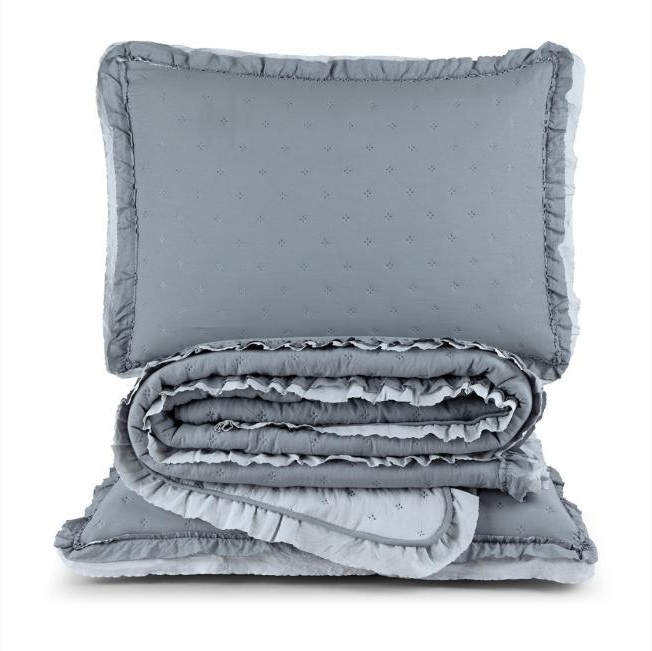 Cobre Leito Colcha Casal | Queen | King 200 Fios Super Soft Dupla Face 3 Peças Babadinho - Alice